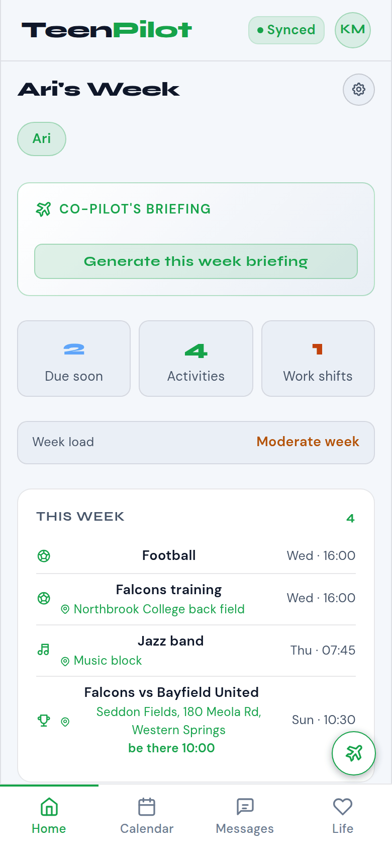 The TeenPilot parent portal home